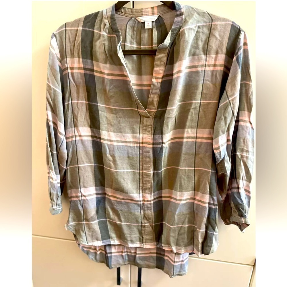 Gap Womens Top Blouse checkered Shirt Sz XS
